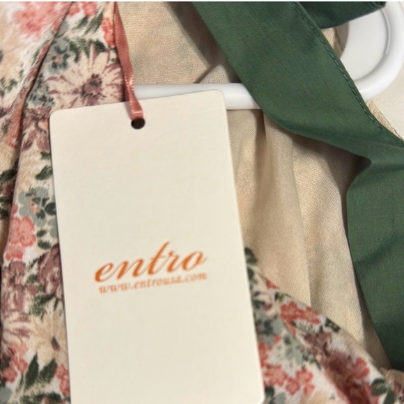 Entro Floral Maxi Dress with Green Tie Straps - Picture 5 of 5